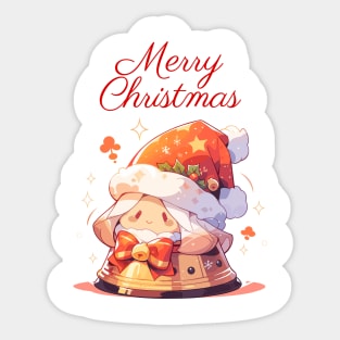 Merry Christmas bell with ribbon Sticker